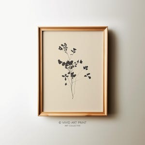 Botanical Print: Vintage Flora Silhouette, Minimalist Wall Art (Digital Download)
