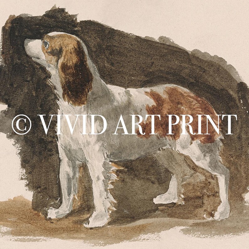 Classical Vintage Dog PRINTABLE Wall Art | Rustic Canine Watercolor ...