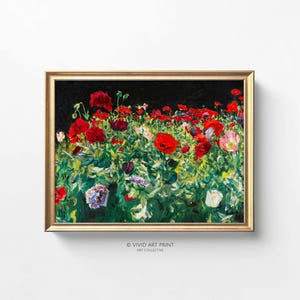 Poppy Field Vintage Art Print: Cottagecore Farmhouse Decor (Digital Download)