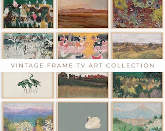 Arte para TV con marco Samsung • Galería de arte para TV con marco vintage, conjunto de 12 pinturas seleccionadas, descarga digital • Impresión artística vívida AJ-327