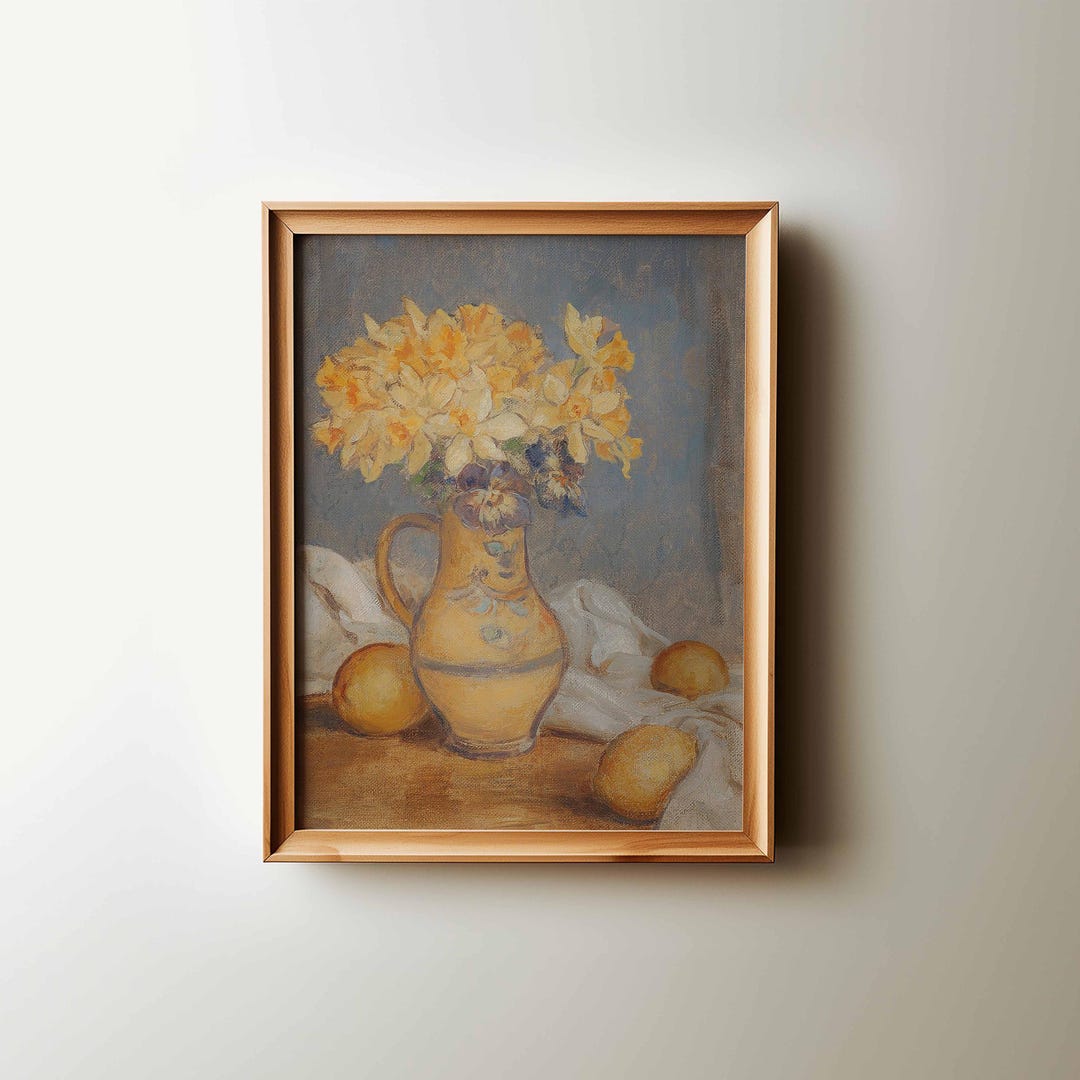 Muted Floral Still Life PRINTABLE Wall Art | Vintage Cottagecore Flower ...