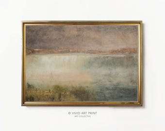 Abstract Muted Vintage Printable art | Niagara Waterfall Painting | Instant Digital Download Home Decor | Vivid Art Print GI-370