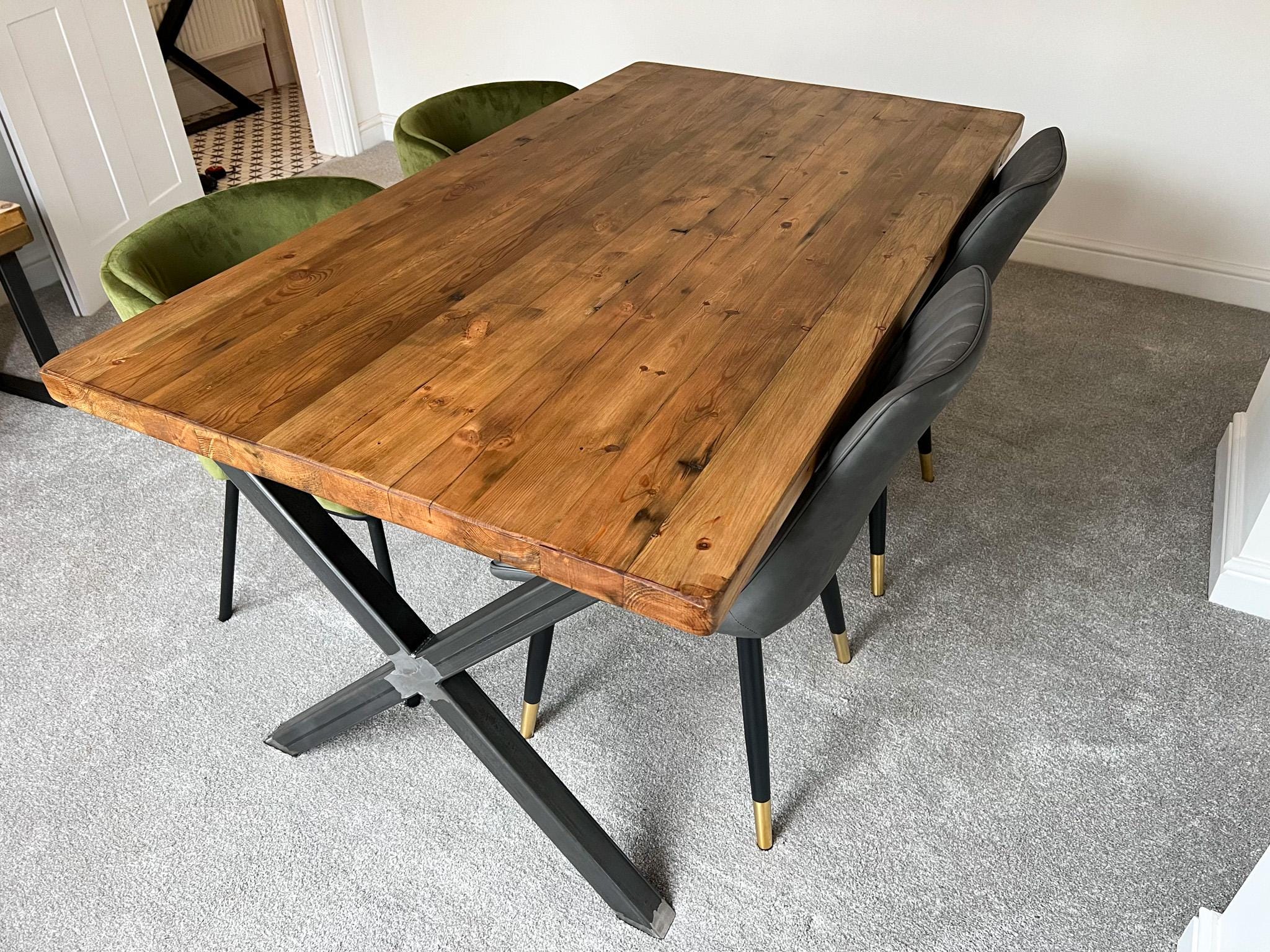 Rustic and Industrial, Reclaimed Dining Table - Etsy UK