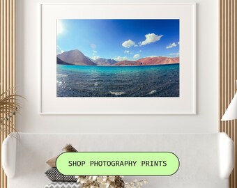 Mountain Print, Mountains through a lens, Digital print, Landscape photography, Lake photography, Sky photography, Wall art, Modern print