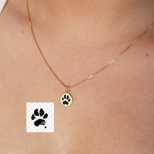 Paw Print Necklace • Engraved Actual Paw Print Necklace • Cat Dog Paw Print Pendant • Pet Lover Gift • Pet Loss Memorial Gift • Gift for Her