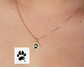 Paw Print Necklace • Engraved Actual Paw Print Necklace • Cat Dog Paw Print Pendant • Pet Lover Gift • Pet Loss Memorial Gift • Gift for Her