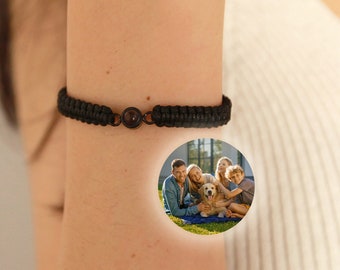 Personalized Photo Bracelet • Customized Braided Rope Bracelet • Picture Inside Bracelet • Gift for Him • Boyfriend Bracelet • Birthday Gift
