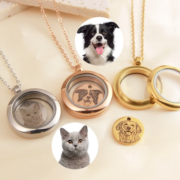 Aangepaste huisdier bont ketting • huisdier bont medaillon HALSKETTING • hondenhaar gedenkteken • medaillon HALSKETTING met foto • hond kat huisdier herinnering • verlies huisdier cadeau