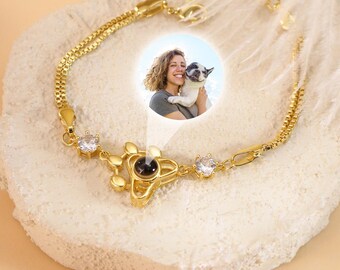 Custom Pet Photo Projection Bracelet •Dog/Cat Picture Projection Bracelet for Mom •Pet Memorial Gift • Cat Dog Secret Jewelry•Pet Lover Gift
