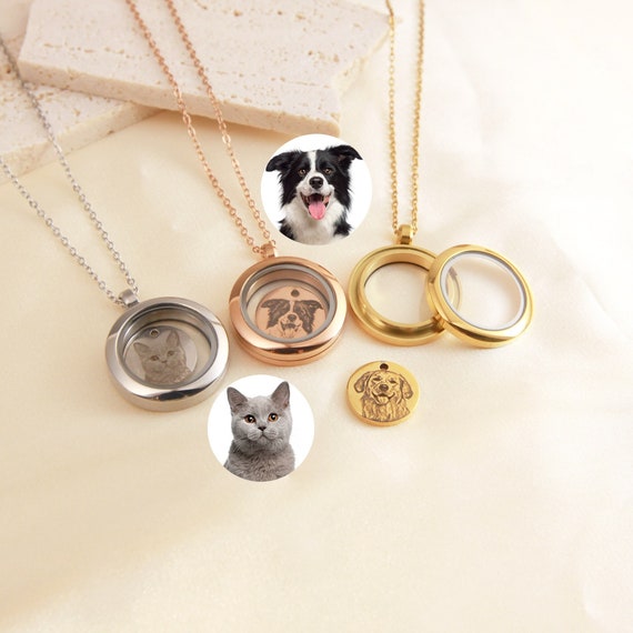Custom Pet Fur Necklace Pet Fur Locket Necklace Dog Hair Memorial Locket Necklace With Photo Dog Cat Pet Remembrance Loss Pet Gift Etsy Canada