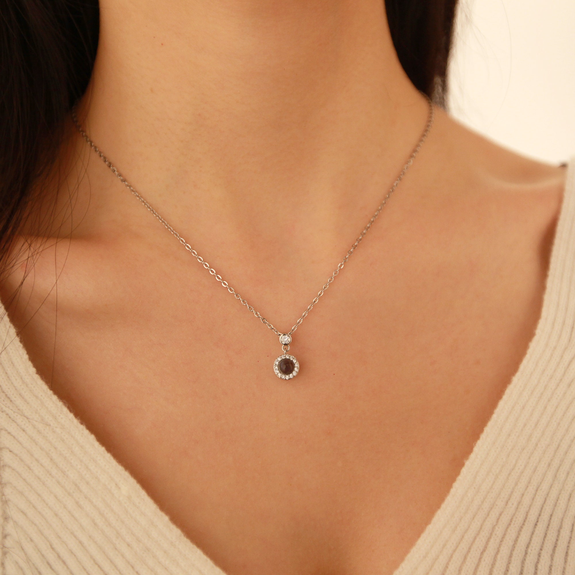 Personalized Photo Projection Mom Necklace