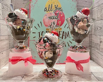 Faux Ice Cream Scoops For Tiered Tray Decor - Realistic Fake Dessert Display Props