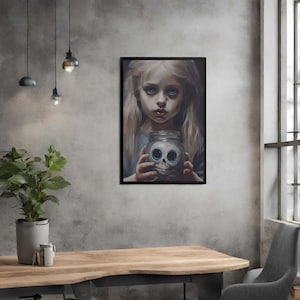 Schädel im Glas | Gothic Poster, digitaler Download, exklusive Kunst, Gothic Ästhetik, digitales Design, dunkle Ästhetik, Gothic Kunst