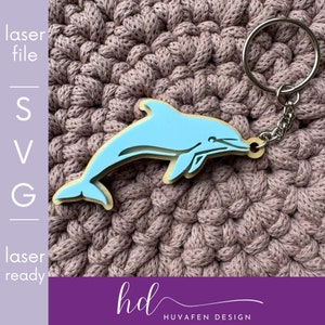Schlüsselanhänger Laser SVG-Datei | Delfin | Meerestiere | Geschenkanhänger | Digitale Datei | Glühschmiede | Meeresbewohner | Ozean-Liebhaber | Holz | Acryl