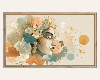 Lord Krishna Frame TV Art Hindoe God Smart TV Art Spirituele Meditatie 4K TV Artwork Digitaal Scherm Screensaver Woonkamer Decor downloaden