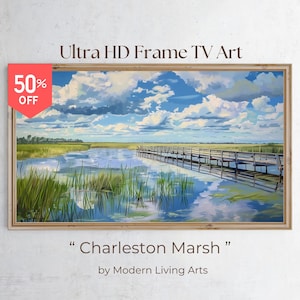Samsung Frame TV Art Salt Marsh, Charleston Marsh, Salt Marsh, Frame Tv Art Charleston, South Carolina, Summer Frame TV, Coastal Frame TV