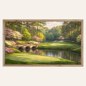 Golf Frame TV Art Augusta Golf Course Wall Art Golf Landscape TV Art Golf Lover Gift Decor Country Club Wall Art Instant Digital Download