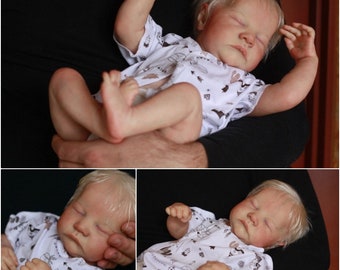 19inch Reborn Toddle Silicone Vinyl Lifelike Baby Doll Already Painted Finished Levi Sleeping Baby Doll 3D Painting with Visible Veins