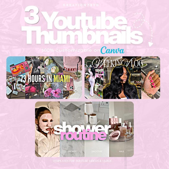 Trendy Editable YouTube Thumbnail Templates