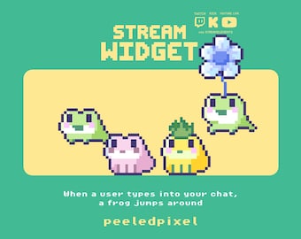Publiekswidget geanimeerde kikker | Interactieve streamwidget voor Twitch, Kick, Youtube Live | OBS en StreamLabs | Stroomelementen