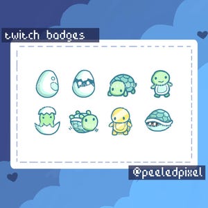 Turtle Badges for Twitch/YouTube/Discord | Bit Badges | Twitch Sub Badges | Stream Badges | Discord Roles | Youtube Badges