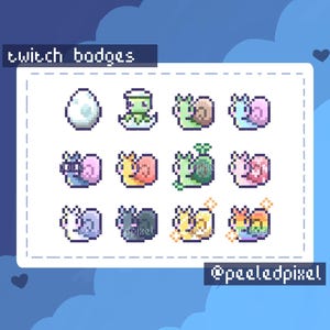Snail Badges for Twitch/YouTube/Discord | Bit Badges | Twitch Sub Badges | Stream Badges | Discord Roles | Youtube Badges