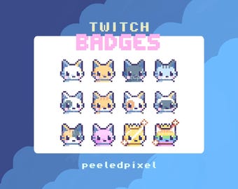Kattenbadges voor Twitch/YouTube/Discord | Bitbadges | Twitch-subbadges | Badges streamen | Discord-rollen | YouTube-badges