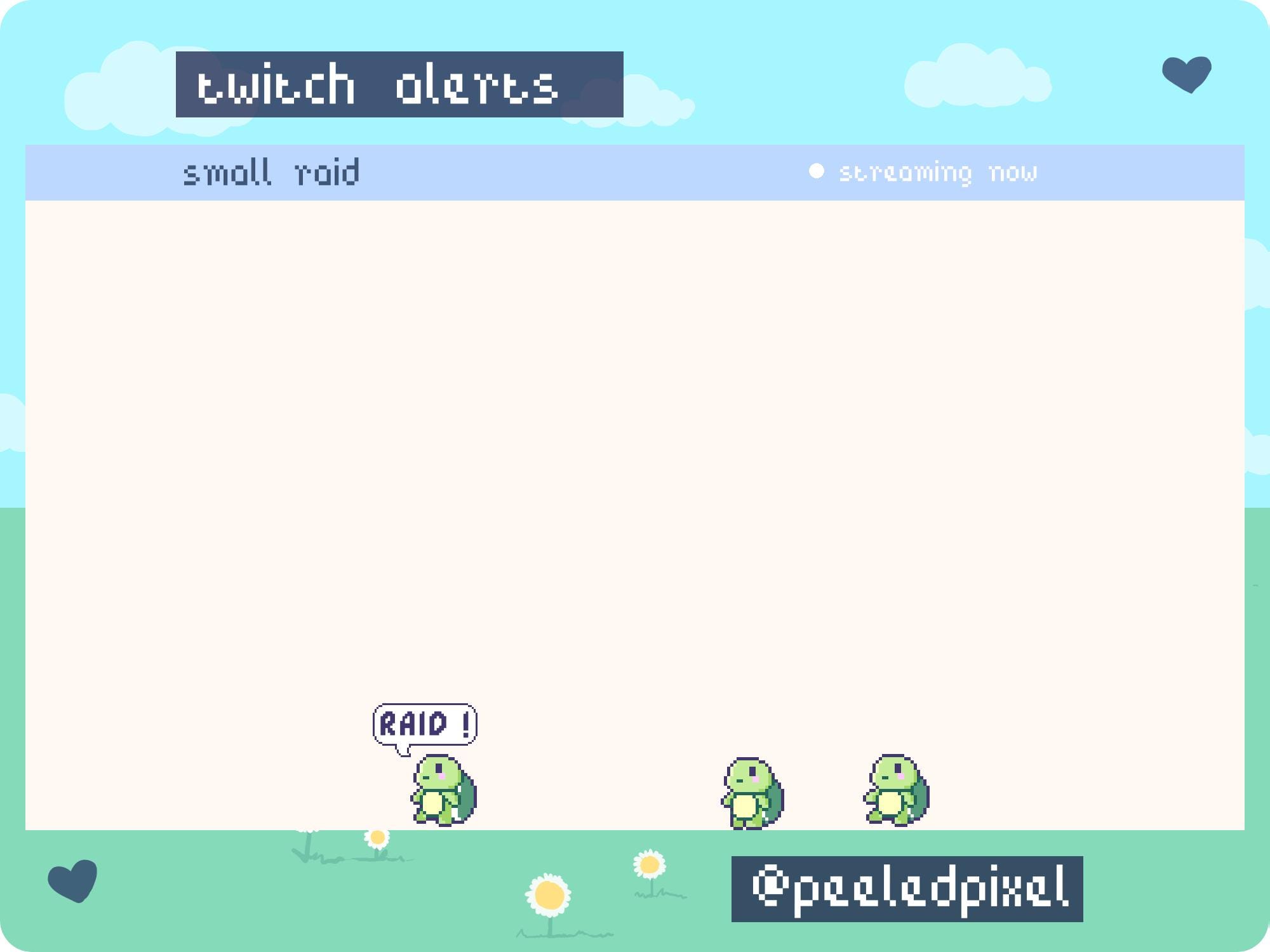 Turtle Twitch Raid Alert Pack | Cute Animated Pixel Turtle Bundle ...