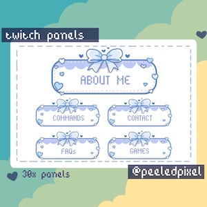 Blue Twitch Panels For Streamers - Instant Download/Ready to Use PNG (transparent)