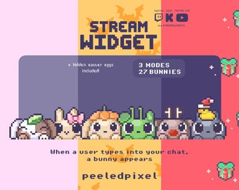 Publiekswidget konijn | Interactieve widget voor Twitch, Kick, Youtube Live | OBS en StreamLabs | Stroomelementen