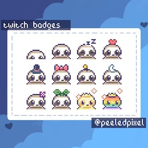 Sloth Badges for Twitch/YouTube/Discord | Bit Badges | Twitch Sub Badges | Stream Badges | Discord Roles | Youtube Badges