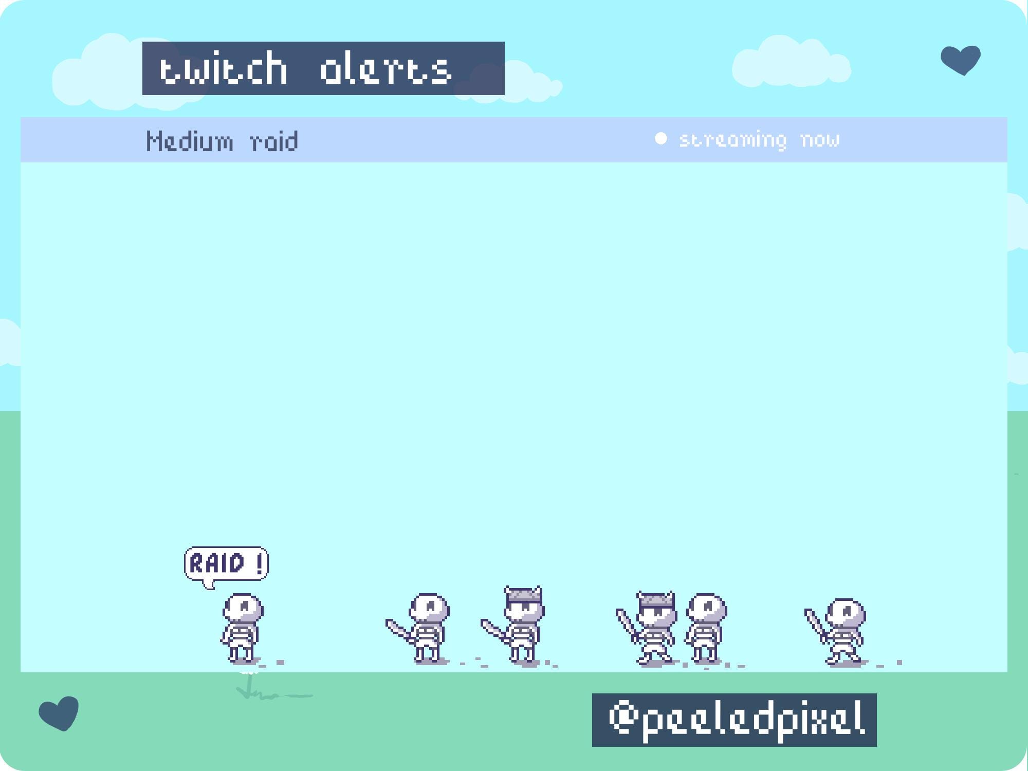 Skeleton Twitch Raid Alert Pack | Cute Animated Pixel Skeleton Bundle ...