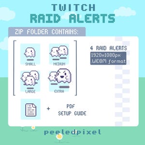 Ghost Twitch Raid Alert Pack | Cute Animated Pixel Ghost Bundle ...