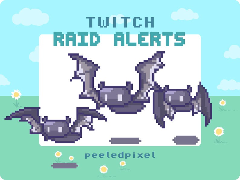 Bat Twitch Raid Alert Pack | Cute Animated Pixel Bat Bundle | Stream ...