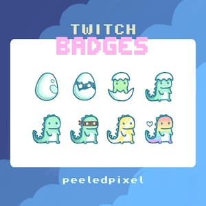 Distintivi Dinosaur per Twitch/YouTube/Discord / Distintivi Bit / Distintivi Twitch Sub / Distintivi Stream / Ruoli Discord / Distintivi Youtube