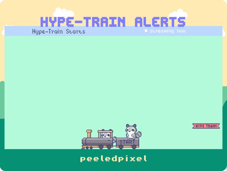 Raccoon Hype Train Alert Pack | Animated Pixel Raccoon Bundle | Stream Animal Overlay Assets | 7x Alerts image 5