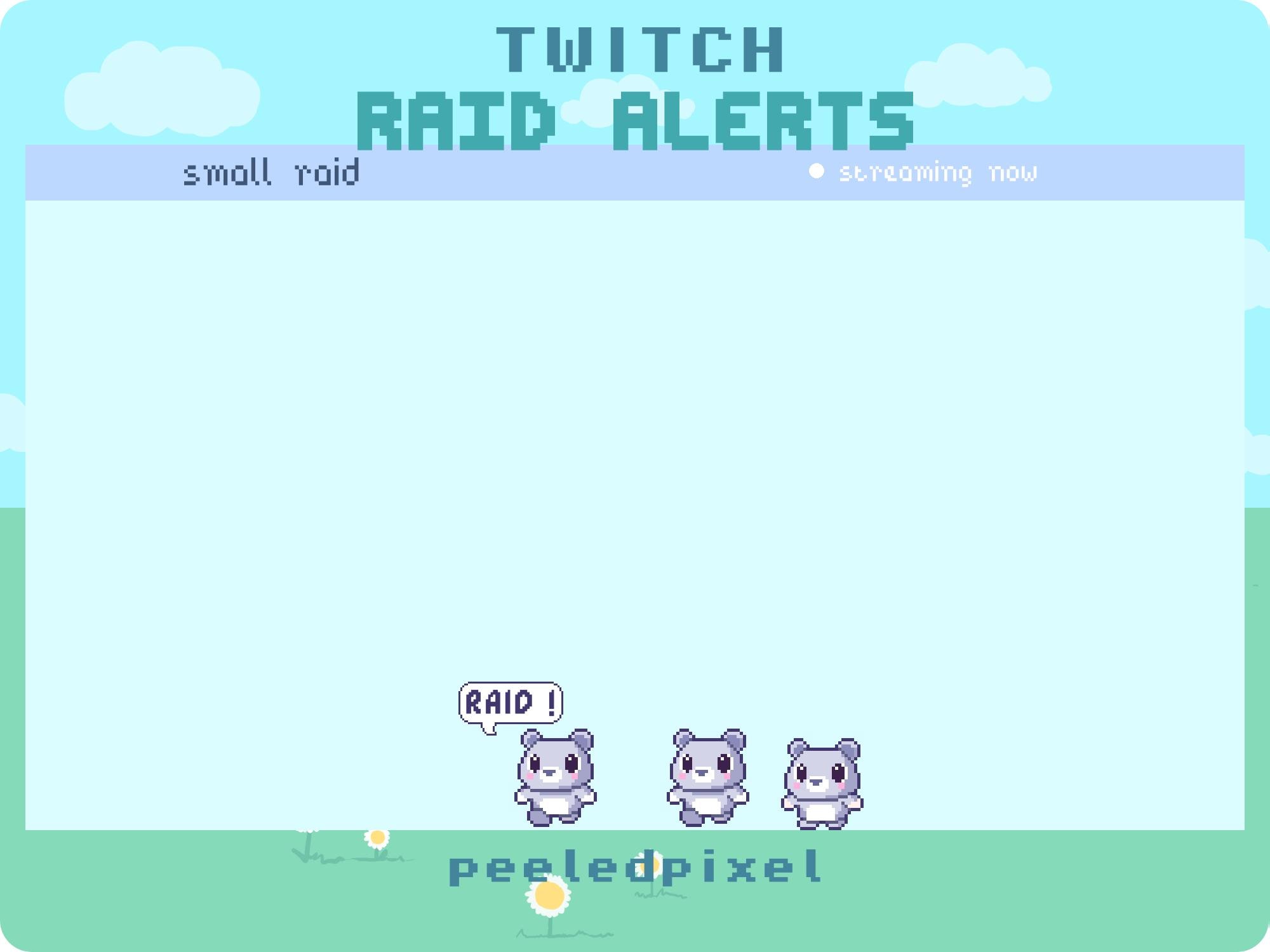 White Bear Twitch Raid Alert Pack | Cute Animated Pixel Bear Bundle ...