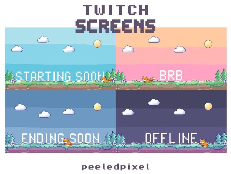 Fox Twitch Screen Pack | 4x Screens | Starting Soon, Be Right Back ...
