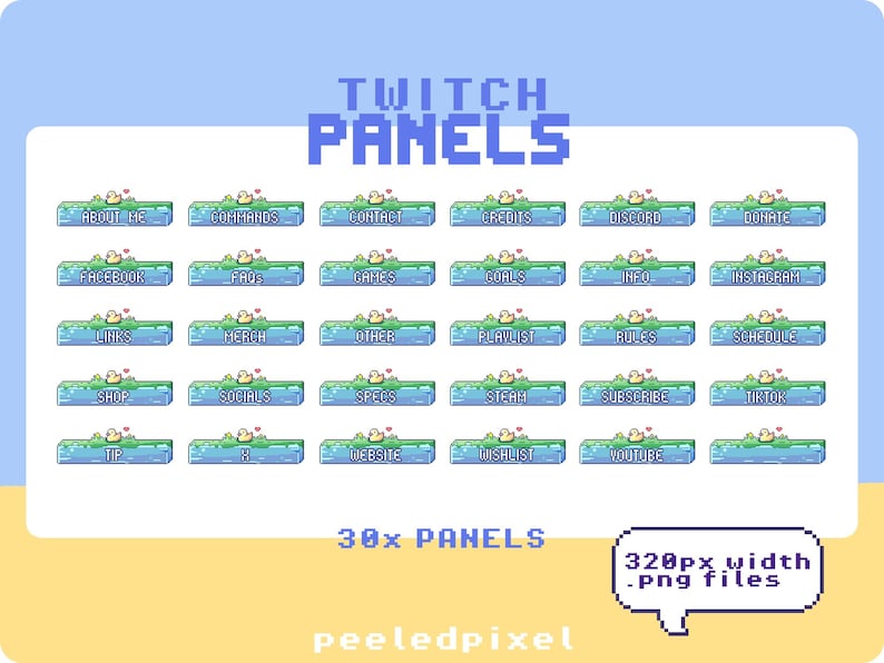 Duck-themed Full Twitch Streaming Pack; Contains Badges, Panels ...