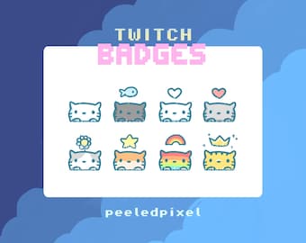 Cat Badges for Twitch/YouTube/Discord | Bit Badges | Twitch Sub Badges | Stream Badges | Discord Roles | Youtube Badges