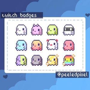 Ghost Badges for Twitch/YouTube/Discord | Bit Badges | Twitch Sub Badges | Stream Badges | Discord Roles | Youtube Badges