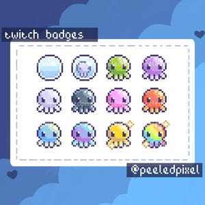 Octopus Badges for Twitch/YouTube/Discord | Bit Badges | Twitch Sub Badges | Stream Badges | Discord Roles | Youtube Badges