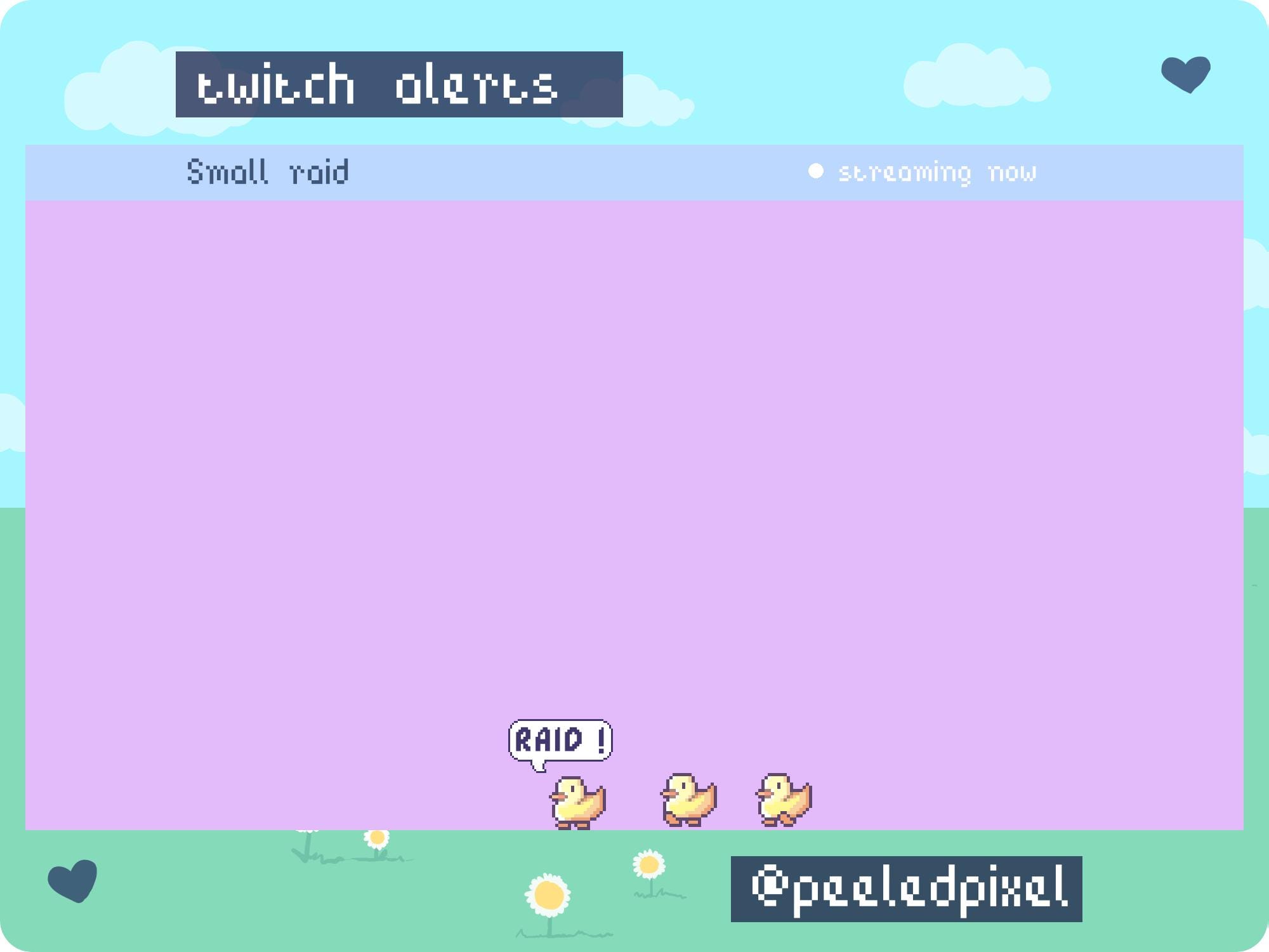 Duck Twitch Raid Alert Pack | Cute Animated Pixel Duck Bundle | Stream ...
