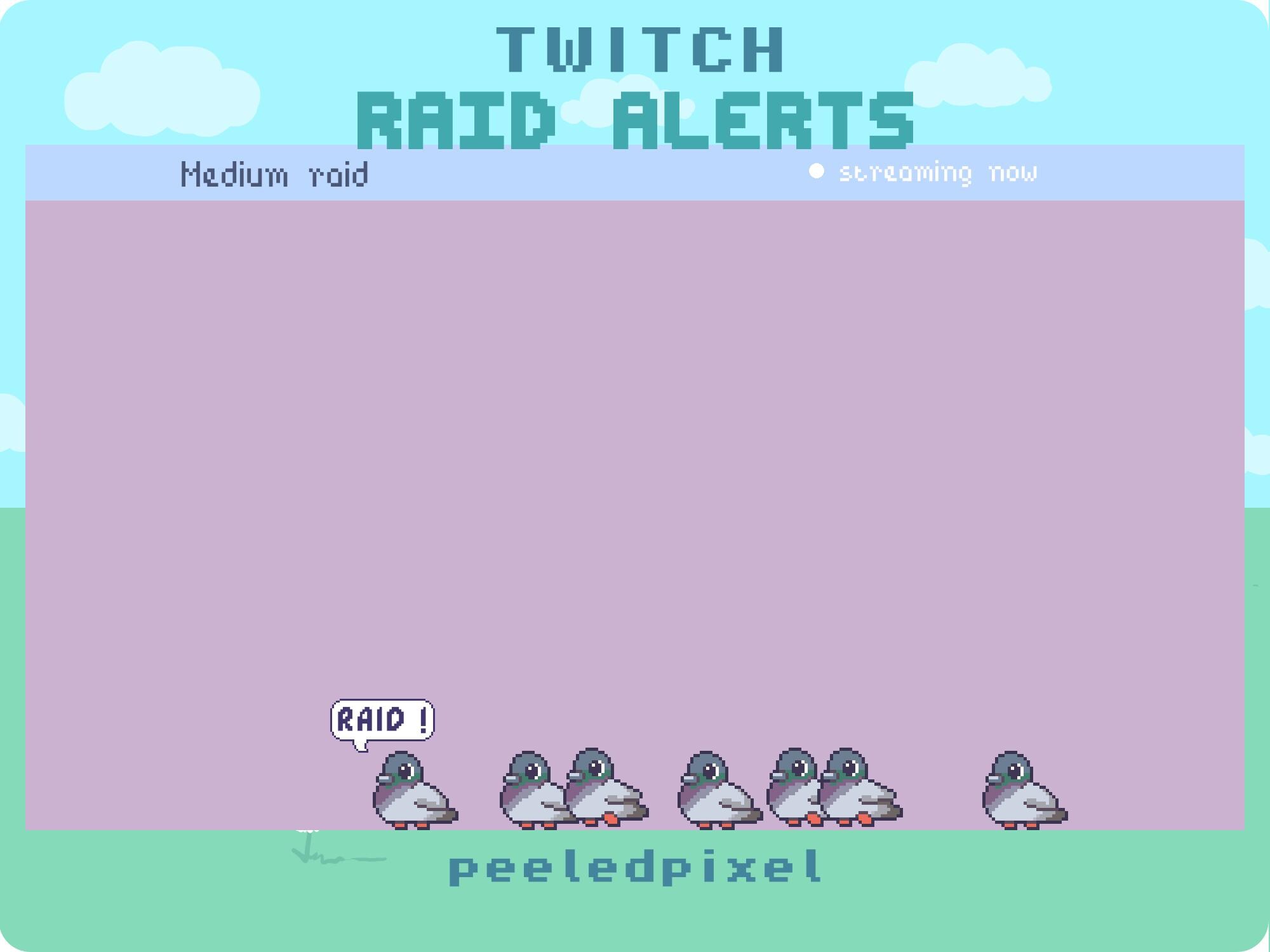Pigeon Twitch Raid Alert Pack | Animated Pixel Bird | Stream Animal ...