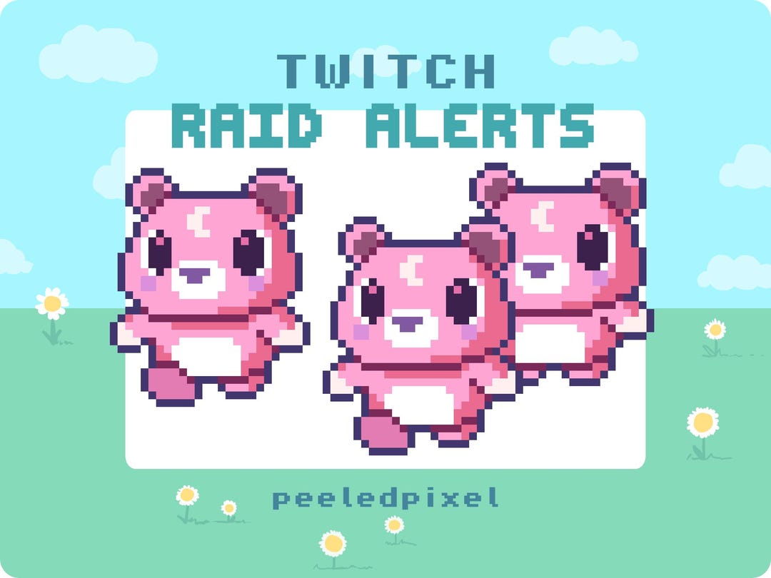 Pink Raid Alert Custom Pink Bear Twitch Raid Alerts: Stream Overlay Assets (3x .WEBM ...