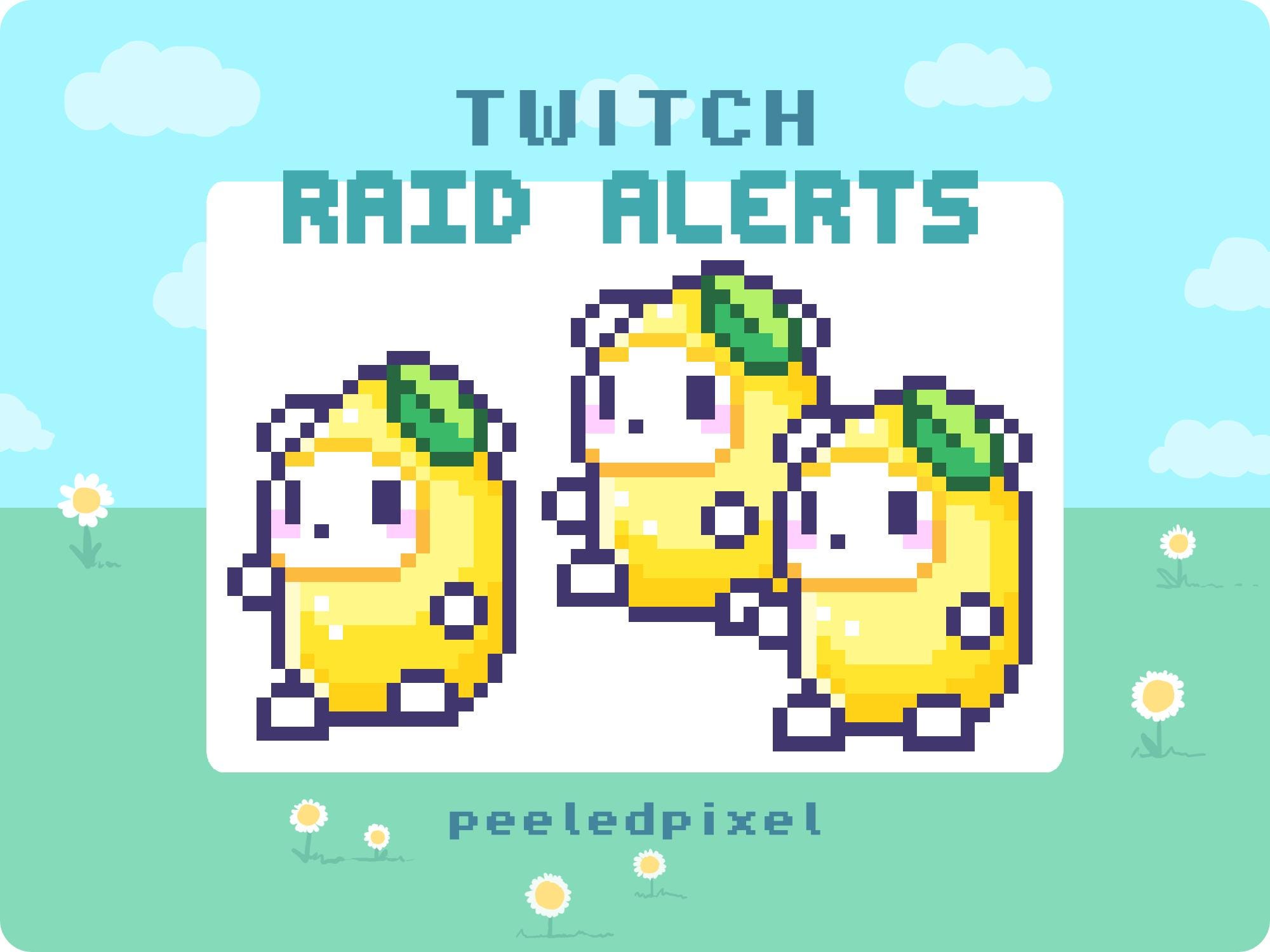 Lemon Raid Lemon Twitch Raid Alert Pack | Cute Animated Pixel Lemon Bundle ...