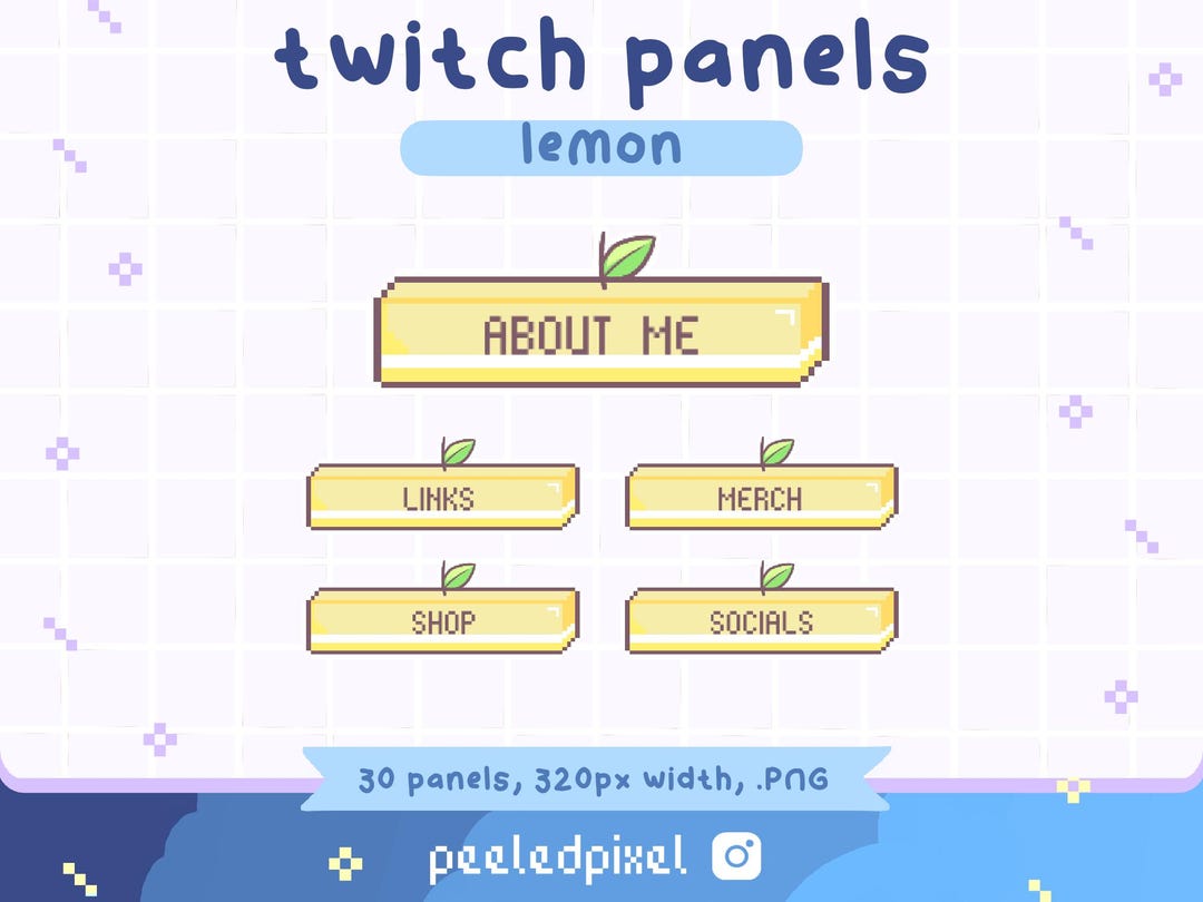 Lemon Twitch Panels for Streamers Instant Download/ready to Use PNG ...