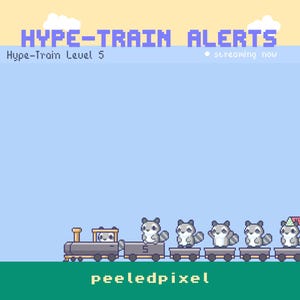 Raccoon Hype Train Alert Pack | Animated Pixel Raccoon Bundle | Stream Animal Overlay Assets | 7x Alerts image 6