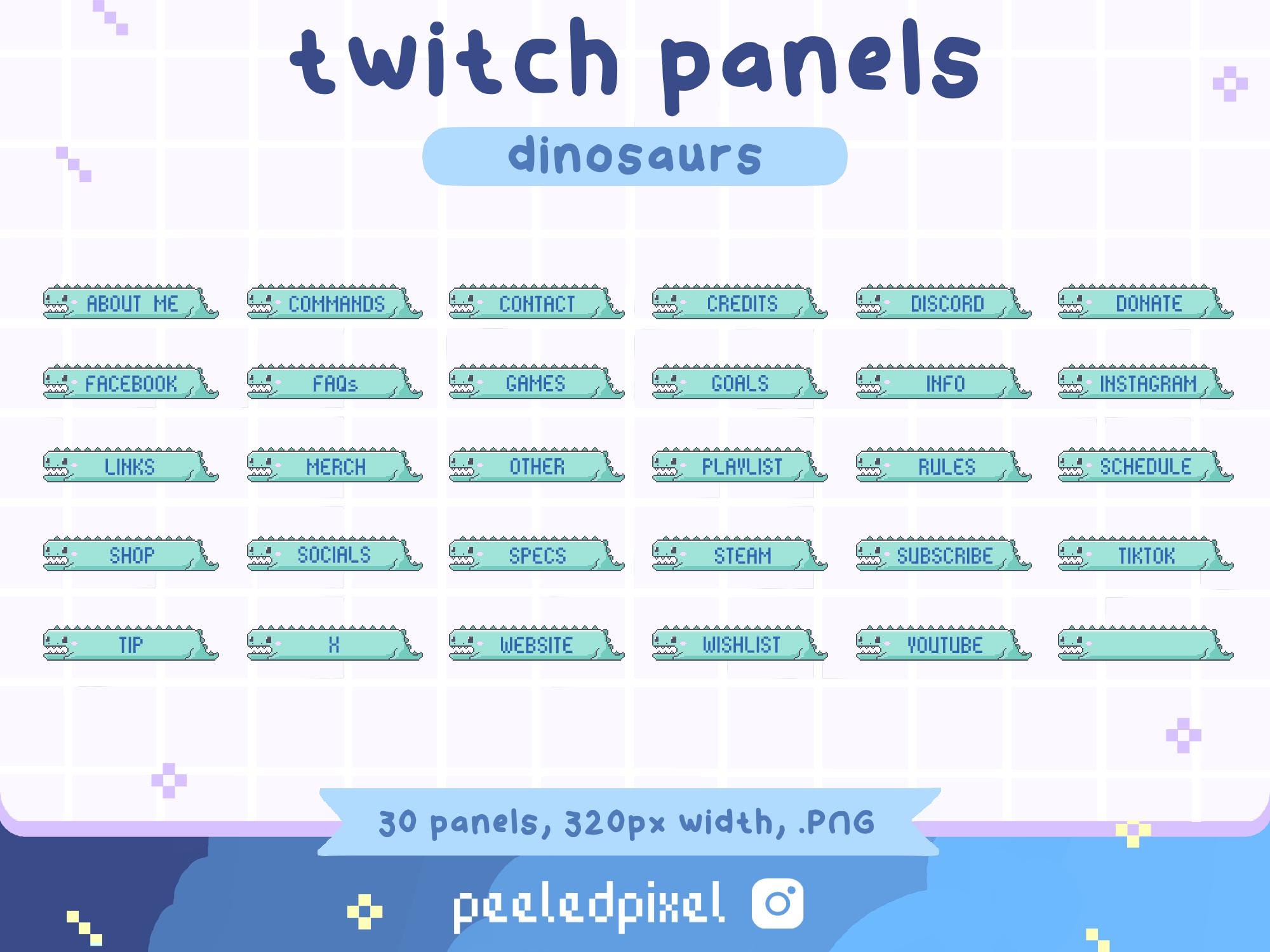 Dinosaur Twitch Panels for Streamers - Instant Download/ready to Use ...