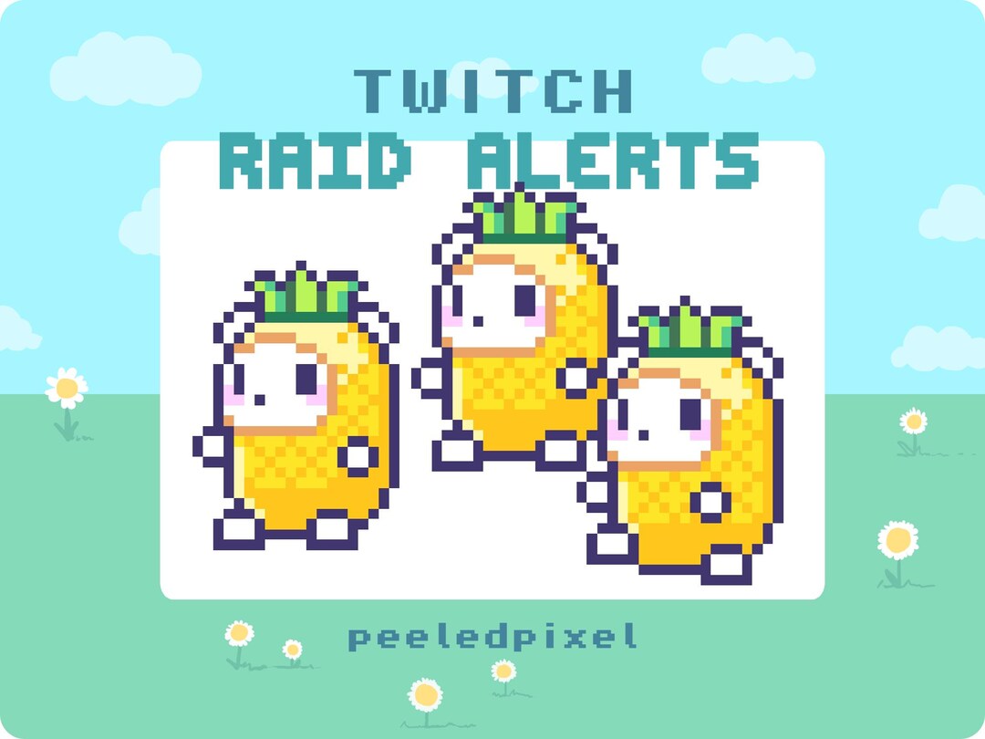 Pineapple Twitch Raid Alert Pack | Cute Animated Pixel Pineapple Bundle ...